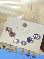 8MM Hypoallergenic ear studs  ear bone studs Round earrings rose earrings silver needle versatile earrings set suitable for men and women