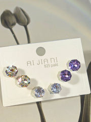 8MM Hypoallergenic ear studs  ear bone studs Round earrings rose earrings silver needle versatile earrings set suitable for men and women