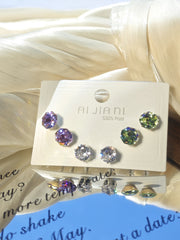 8MM Hypoallergenic ear studs  ear bone studs Round earrings rose earrings silver needle versatile earrings set suitable for men and women