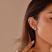 8MM Hypoallergenic ear studs  ear bone studs Round earrings rose earrings silver needle versatile earrings set suitable for men and women