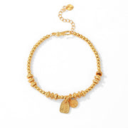 Sand gold bracelet Jifu pendant hand jewelry hammer pattern female gift couple