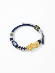 DIY bracelet with blessing character braided rope gold Pixiu bracelet to gather wealth and town house gift for men and women