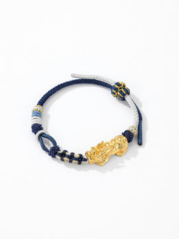 DIY bracelet with blessing character braided rope gold Pixiu bracelet to gather wealth and town house gift for men and women