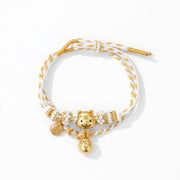 Bear sand gold luck bead pendant blessing bag double layer honey braided bracelet handmade original cute bracelet for women