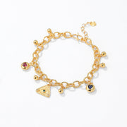 Sand Gold Devil's Eye Hammer Bracelet Niche Light Luxury Style Hand Jewelry Female Couple Gift