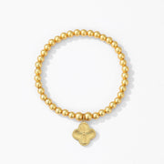 Gold sand bracelet jewelry gift does not fade four-leaf clover pendant hand jewelry stacking men and women couples
