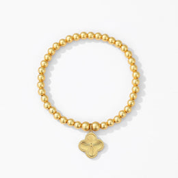 Gold sand bracelet jewelry gift does not fade four-leaf clover pendant hand jewelry stacking men and women couples