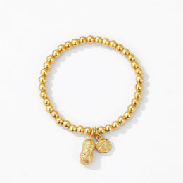 Gold sand bracelet peanut hand ornaments blessing brand jewelry gift fertility blessing stacking good luck for couples