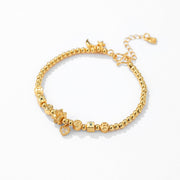 Gold Sand Bracelet Cherry Blossom Pendant Coin Jewelry Star Moon Hammer Pattern Female Gift Couple