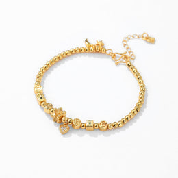 Gold Sand Bracelet Cherry Blossom Pendant Coin Jewelry Star Moon Hammer Pattern Female Gift Couple