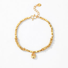Gold sand bracelet small gold ball disco beads hand jewelry purse female gift couple