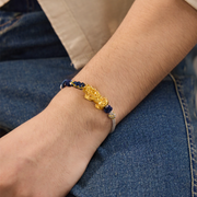 DIY bracelet with blessing character braided rope gold Pixiu bracelet to gather wealth and town house gift for men and women
